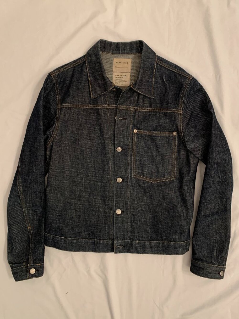 vintage Helmut Lang raw denim jacket